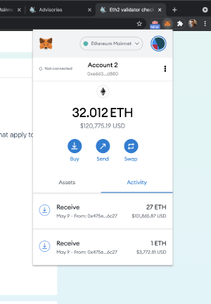 ETH transfer via MetaMask