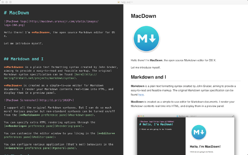 Write and blog in Markdown, using MacDown